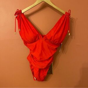 Vibrant Red One-Piece Swimsuit